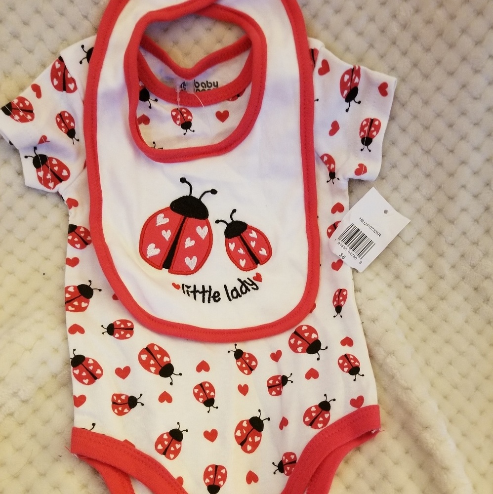 Ladybug onesie and bib